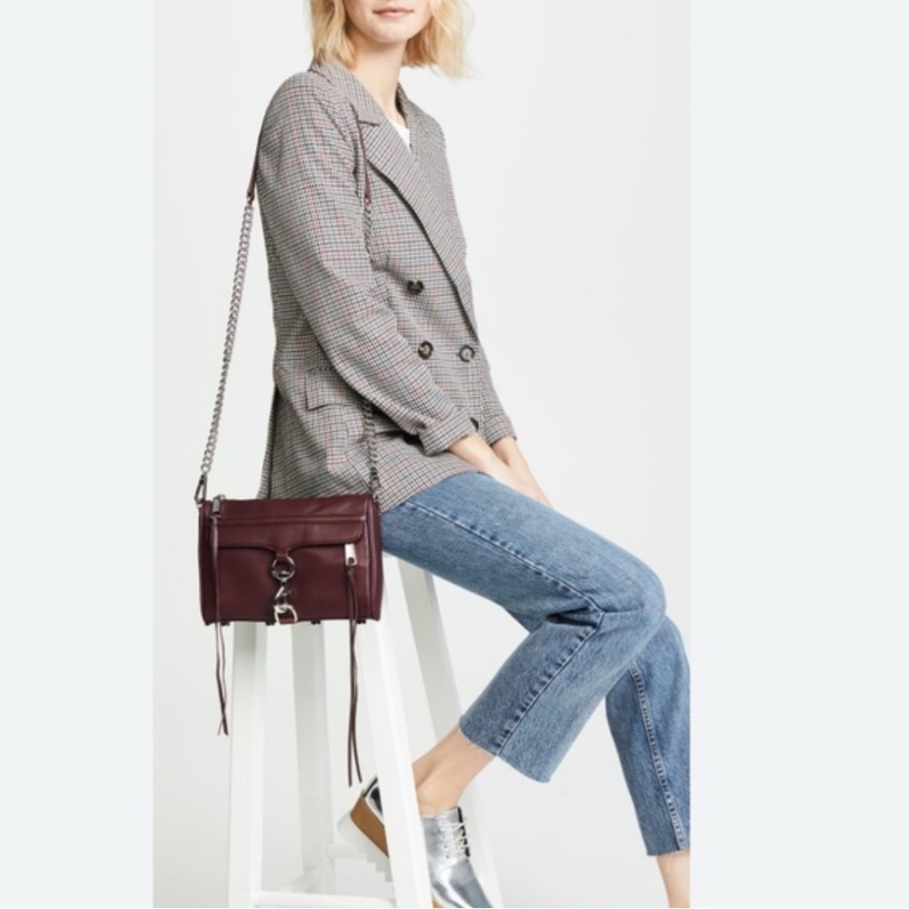 Rebecca Minkoff Mac Purple Leather Cross Body Bag Casual Metal Chain